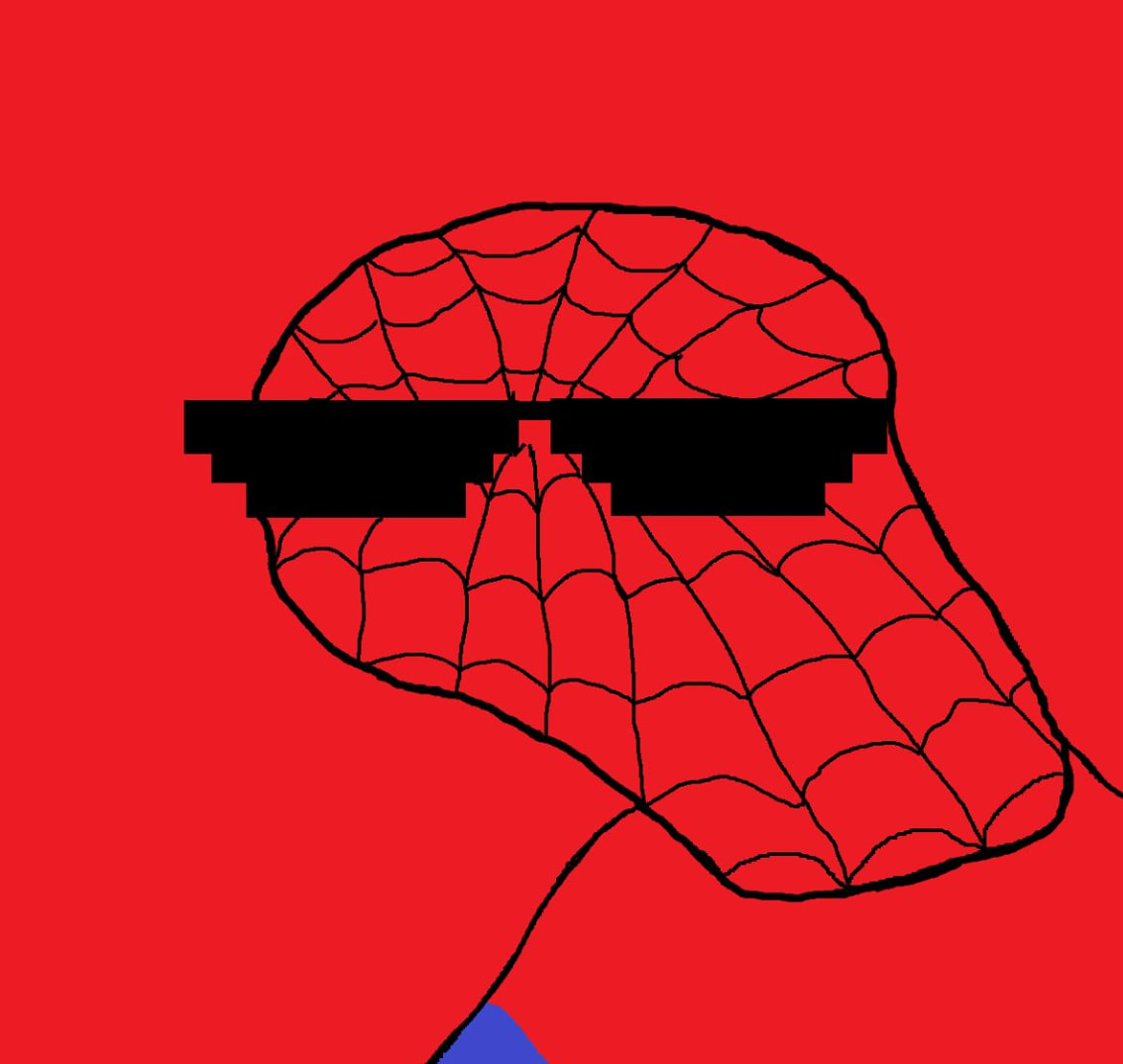 spooderman with pixel sunglasses